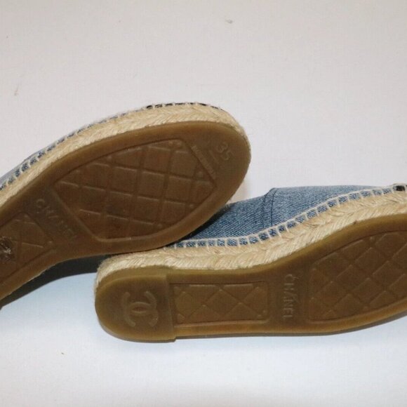 Chanel Denim Cap Toe CC Espadrilles EU 35 US 5 - Blue/Black - Picture 9 of 15